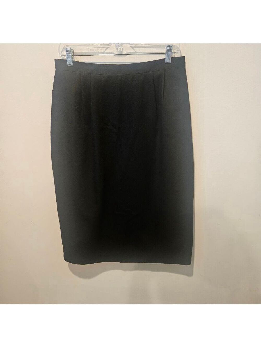 Women's SASSCO Vintage Black 100% Virgin Wool Pencil Skirt Size 14